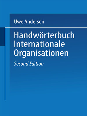 cover image of Handwörterbuch Internationale Organisationen
